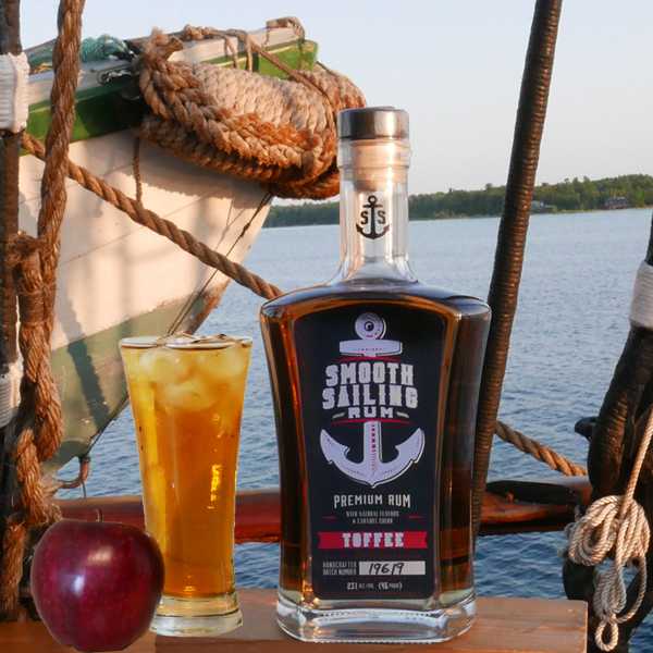 Caramel Apple is a drink made from Smooth Sailing Rum and Apple Juice. Picture taken on the Tall Ship Picton Castle in St. James Harbor.